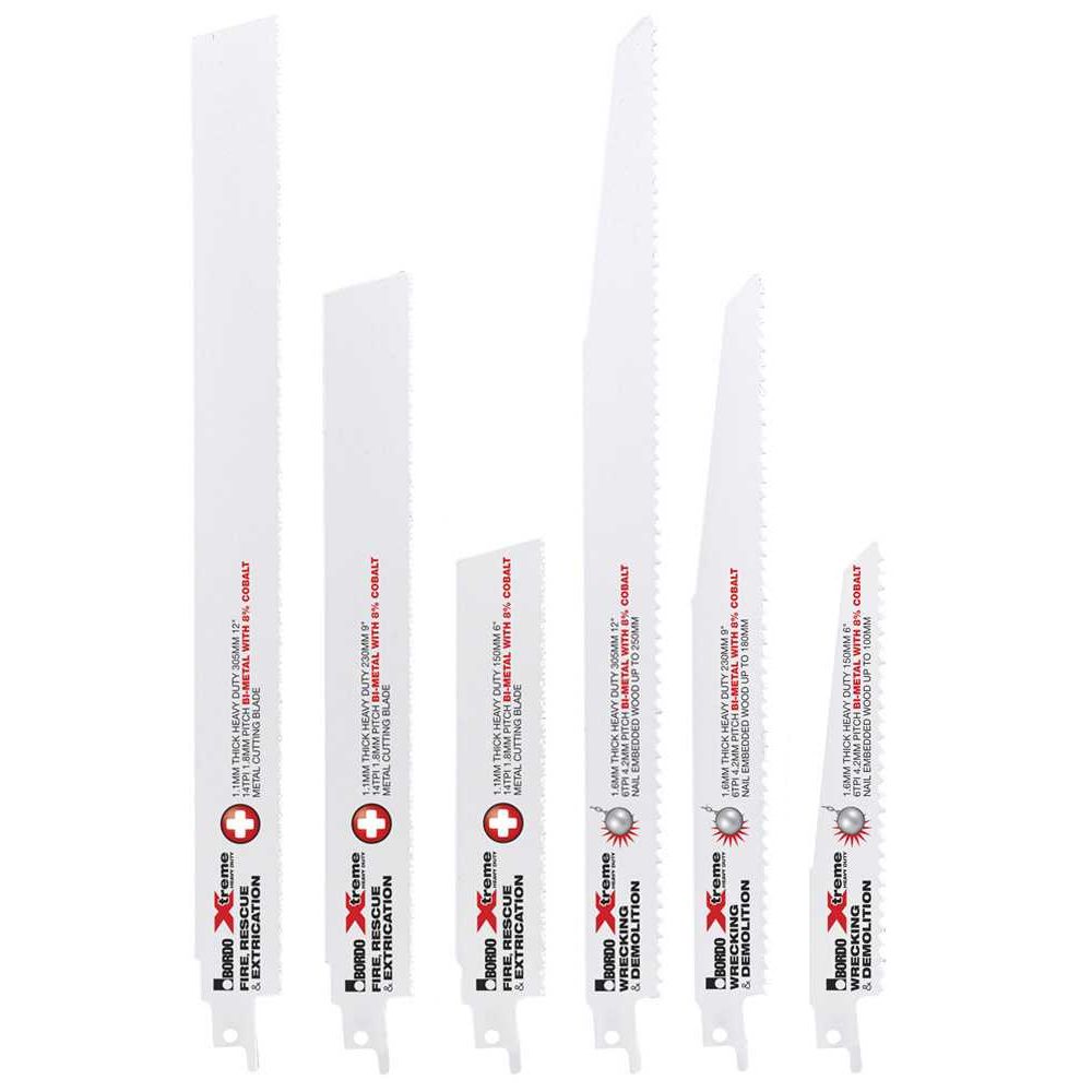 Bordo - Extreme Reciprocating Saw Blade Assortment - 6 Blades | 7202-S1