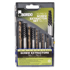 Bordo - Screw Extractor 10 Piece Set Nos 1-5 & Left Hand Stub Drills | 9900-SM2