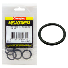 Champion - O Rings - Nitrile Rubber - 70 Shore - 13/16" x 1/8" - Black | C115-12