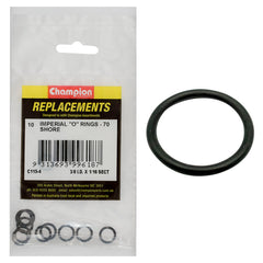 Champion - O Rings - Nitrile Rubber - 70 Shore - 3/8" x 1/16" - Black | C115-4