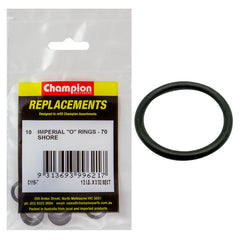 Champion - O Rings - Nitrile Rubber - 70 Shore - 1/2" x 3/32" - Black | C115-7