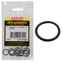 Champion - O Rings - Nitrile Rubber - 70 Shore - 9/16" x 3/32" - Black | C115-8