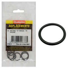 Champion - O Rings - Nitrile Rubber - 70 Shore - 17mm x 2.5mm - Black | C116-10