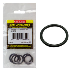 Champion - O Rings - Nitrile Rubber - 70 Shore - 20mm x 3.5mm - Black | C116-12
