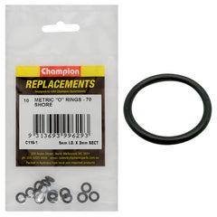 Champion - O Rings - Nitrile Rubber - 70 Shore - 5mm x 2mm - Black | C116-1