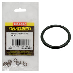 Champion - O Rings - Viton Rubber - 70 Shore - 1/4" x 1/16" - Brown | C118-2