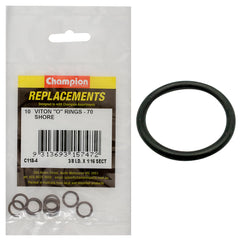 Champion - O Rings - Viton Rubber - 70 Shore - 3/8" x 1/16" - Brown | C118-4