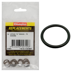 Champion - O Rings - Viton Rubber - 70 Shore - 7/16" x 3/32" - Brown | C118-6
