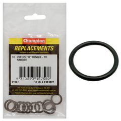 Champion - O Rings - Viton Rubber - 70 Shore - 1/2" x 3/32" - Brown | C118-7