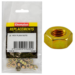 Champion - Hex Plain Nuts - 1/4" - UNF - Class 5 | C120-12