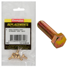 Champion - Hex Set Screws - High Tensile - 1/4" x 1/2" - UNF - Grade 5 | C120-1