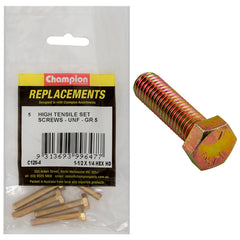Champion - Hex Set Screws - High Tensile - 1/4" x 1 - 1/2" - UNF - Grade 5 | C120-4