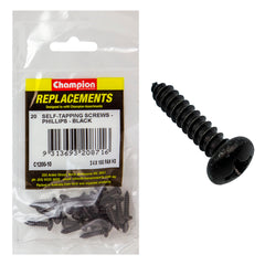 Champion - Self Tapping Screws - Pan - Phillips - 4.8 x 19mm - Black | C1200-10
