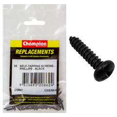 Champion - Self Tapping Screws - Pan - Phillips - 3.5 x 13mm - Black | C1200-1