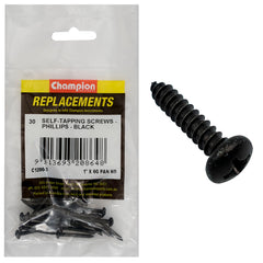 Champion - Self Tapping Screws - Pan - Phillips - 3.5 x 25mm - Black | C1200-3