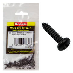 Champion - Self Tapping Screws - Pan - Phillips - 4.2 x 9.5mm - Black | C1200-4