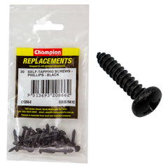 Champion - Self Tapping Screws - Pan - Phillips - 4.2 x 16mm - Black | C1200-5