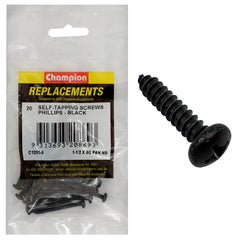 Champion - Self Tapping Screws - Pan - Phillips - 4.2 x 38mm - Black | C1200-8