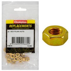 Champion - Hex Plain Nuts - 1/4" - UNC - Class 5 | C125-12