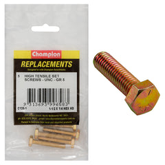 Champion - Hex Set Screws - High Tensile - 1/4" x 1 - 1/2" - UNC - Grade 5 | C125-1