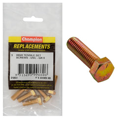 Champion - Hex Set Screws - High Tensile - 3/8" x 1" - UNC - Grade 5 | C125-3