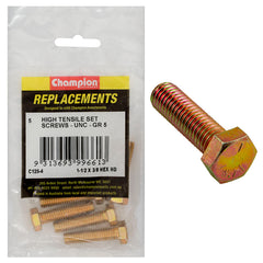 Champion - Hex Set Screws - High Tensile - 3/8" x 1 - 1/2" - UNC - Grade 5 | C125-4
