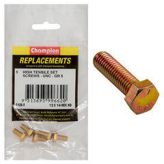 Champion - Hex Set Screws - High Tensile - 1/4" x 1/2" - UNC - Grade 5 | C125-5