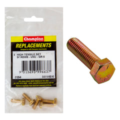 Champion - Hex Set Screws - High Tensile - 1/4" x 3/4" - UNC - Grade 5 | C125-6