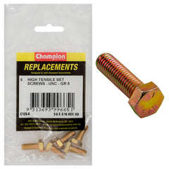 Champion - Hex Set Screws - High Tensile - 5/16" x 3/4" - UNC - Grade 5 | C125-8
