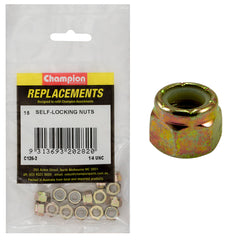 Champion - HEX NUTS-SELF LOCKING-NYLON INSERT -1/4"-UNC | C126-2