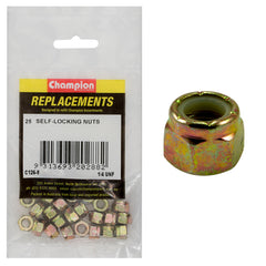 Champion - HEX NUTS-SELF LOCKING-NYLON INSERT-1/4"-UNF | C126-8