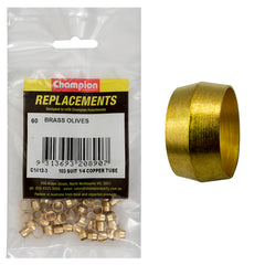 Champion - Compression Sleeves - Brass - 1/4" - Suits Copper Tube | C1412-3