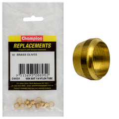 Champion - Compression Sleeves - Brass - 1/4" - Suits Nylon Tube | C1412-8