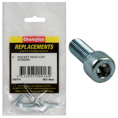 Champion - Socket Head Cap Screws - High Tensile - M6 x 16mm - Zinc Plated | C1417-5