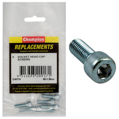 Champion - Socket Head Cap Screws - High Tensile - M6 x 20mm - Zinc Plated | C1417-6