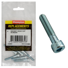 Champion - Socket Head Cap Screws - High Tensile - BSW - 1/4" x 1 - 1/2" - Zinc Plated | C1418-9