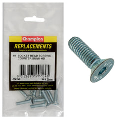 Champion - Socket Head Cap Screws - Countersunk - M6 x 25mm | C1419-9