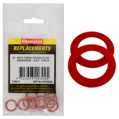 Champion - WASHERS-FLAT-FIBRE-For No.1 O/S Plug-3/32"-RED | C150-11
