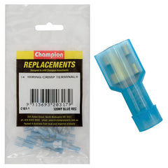 Champion - CRIMP TERMINALS-BLADE-FEMALE-FULLY INSULATED-BLUE-6.3mm | C161-1
