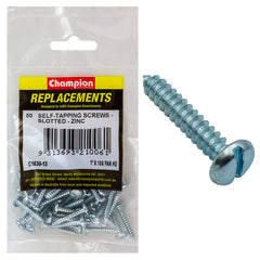 Champion - Self Tapping Screws - Pan - Slot - 4.8 x 25mm - Zinc Plated | C1630-13