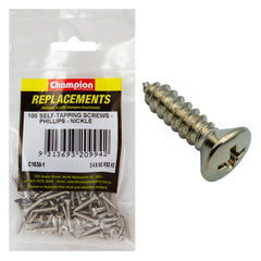 Champion - Self Tapping Screws - Rsd - Phillips - 3.5 x 19mm - Nickel Plated | C1630-1