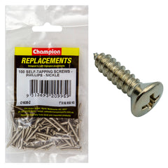 Champion - Self Tapping Screws - Rsd - Phillips - 3.5 x 25mm - Nickel Plated | C1630-2