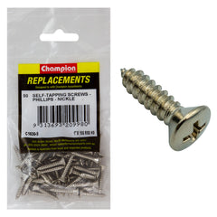 Champion - Self Tapping Screws - Rsd - Phillips - 4.8 x 25mm - Nickel Plated | C1630-5