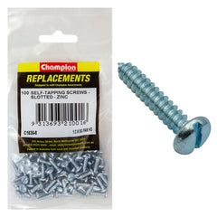 Champion - Self Tapping Screws - Pan - Slot - 4.2 x 13mm - Zinc Plated | C1630-8