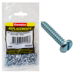 Champion - Self Tapping Screws - Pan - Slot - 4.2 x 19mm - Zinc Plated | C1630-9