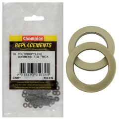 Champion - WASHERS-FLAT-POLYPROPELENE-1/8" x 5/16" x 1/32" | C1680-1