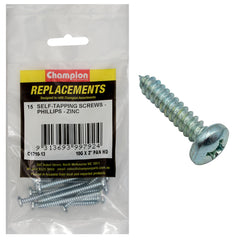 Champion - Self Tapping Screws - Pan - Phillips - 4.8 x 50mm - Zinc Plated | C1710-13