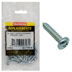 Champion - Self Tapping Screws - Pan - Phillips - 5.5 x 25mm - Zinc Plated | C1710-14