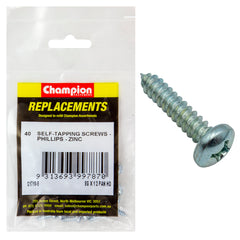 Champion - Self Tapping Screws - Pan - Phillips - 4.2 x 13mm - Zinc Plated | C1710-5