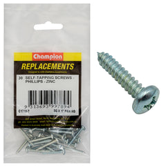 Champion - Self Tapping Screws - Pan - Phillips - 4.2 x 25mm - Zinc Plated | C1710-7